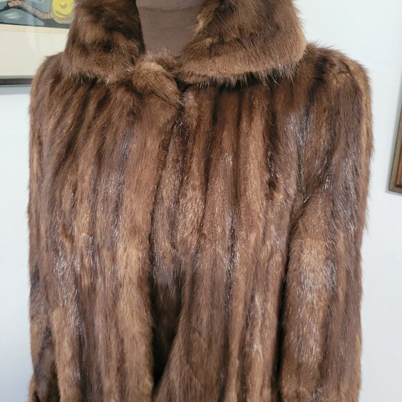 Vintage 40's Mink Coat with MAtching Muff /Handbag - Picture 8 of 15